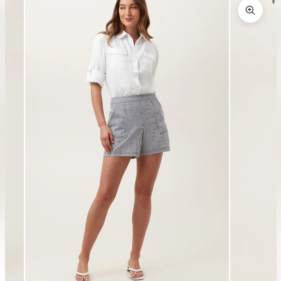 Trina Turk white/green stripe shorts